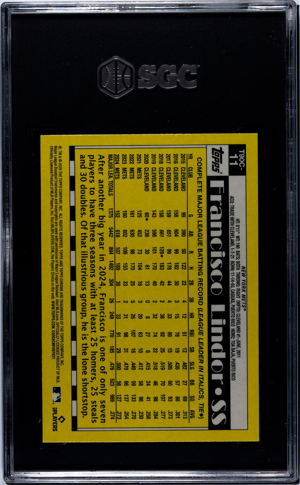 2025 Topps Chrome '90 Design Francisco Lindor #T90C-11 SGC 9.5
