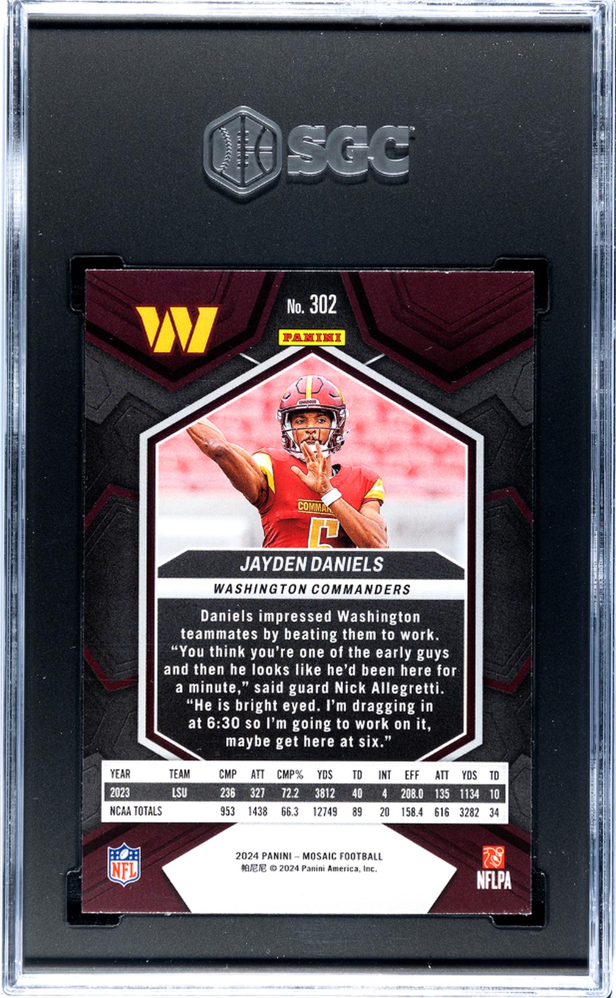 2024 Panini Mosaic #302 Jayden Daniels SGC 9.5