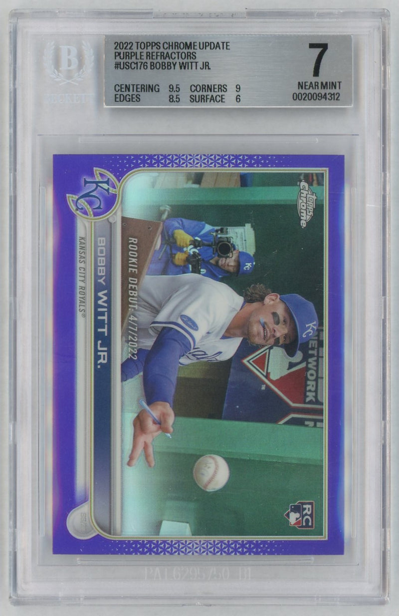 2022 Topps Chrome Update Purple Refractor Bobby Witt Jr. #USC176 BGS 7