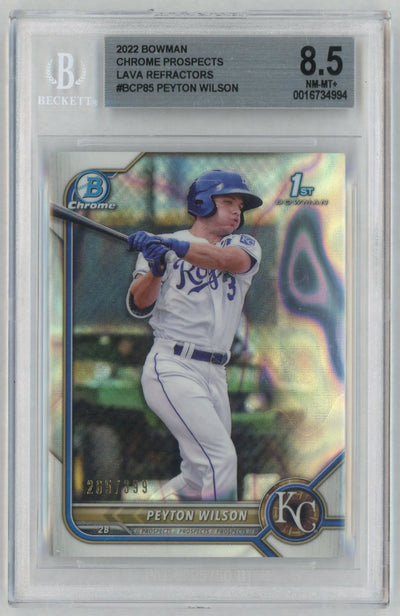 2022 Bowman Chrome Prospects Lava Refractors Peyton Wilson #BCP85 /399 BGS 8.5