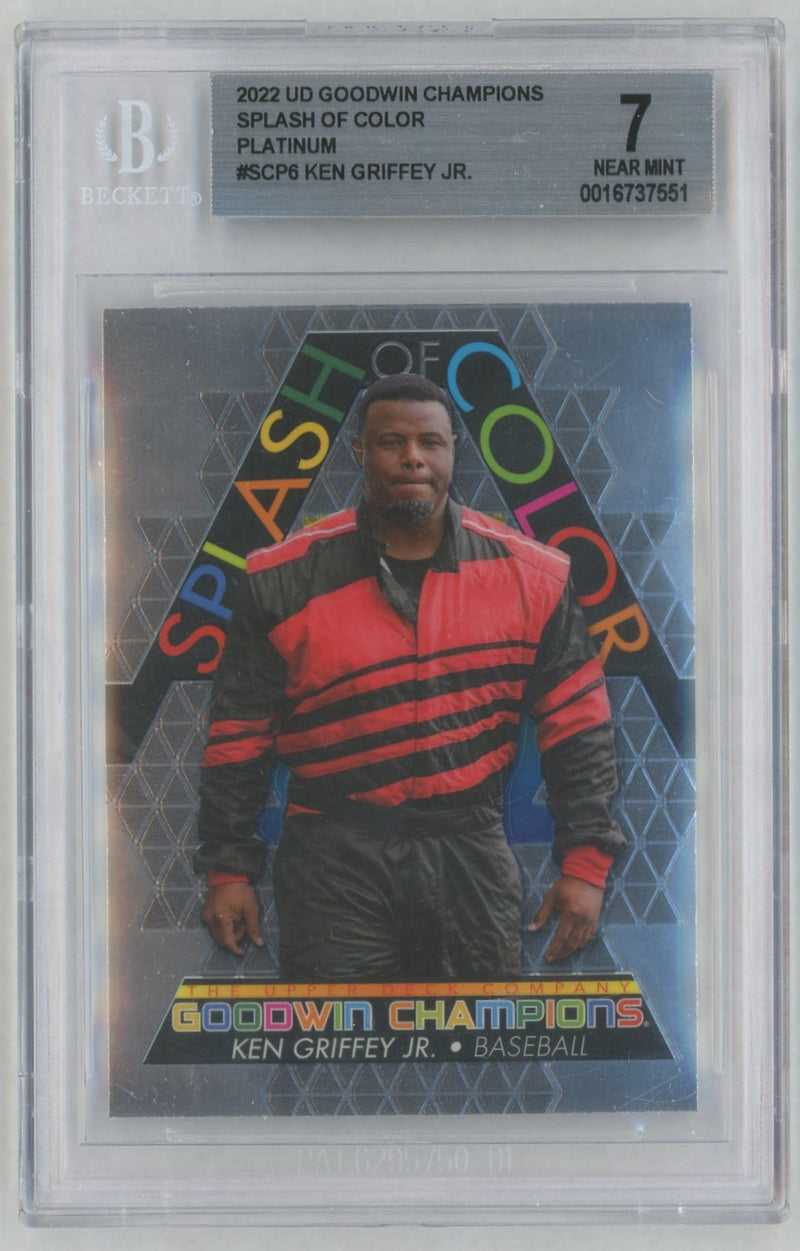 2022 Upper Deck Goodwin Champions Splash of Color Platinum Ken Griffey Jr. #SCP6 /750 BGS 7