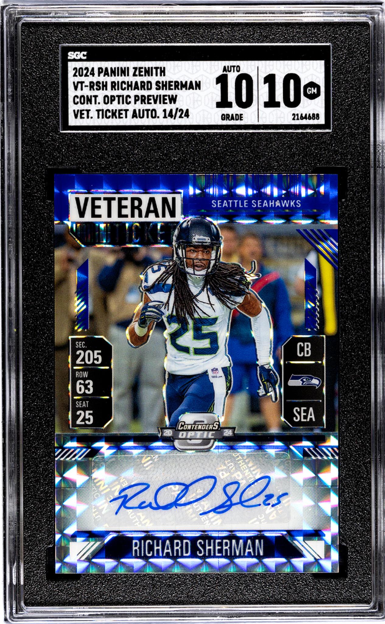 2024 Zenith #VT-RSH Richard Sherman Cont. Optic Preview /24 SGC 10