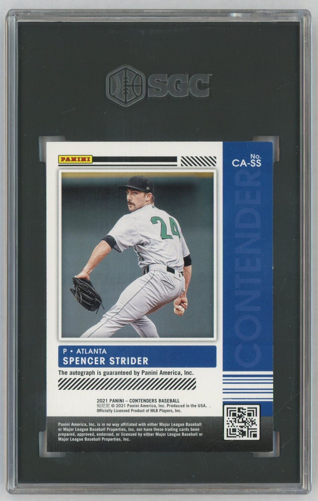 2021 Panini Contenders Spencer Strider Rookie Ticket Auto SGC 8.5