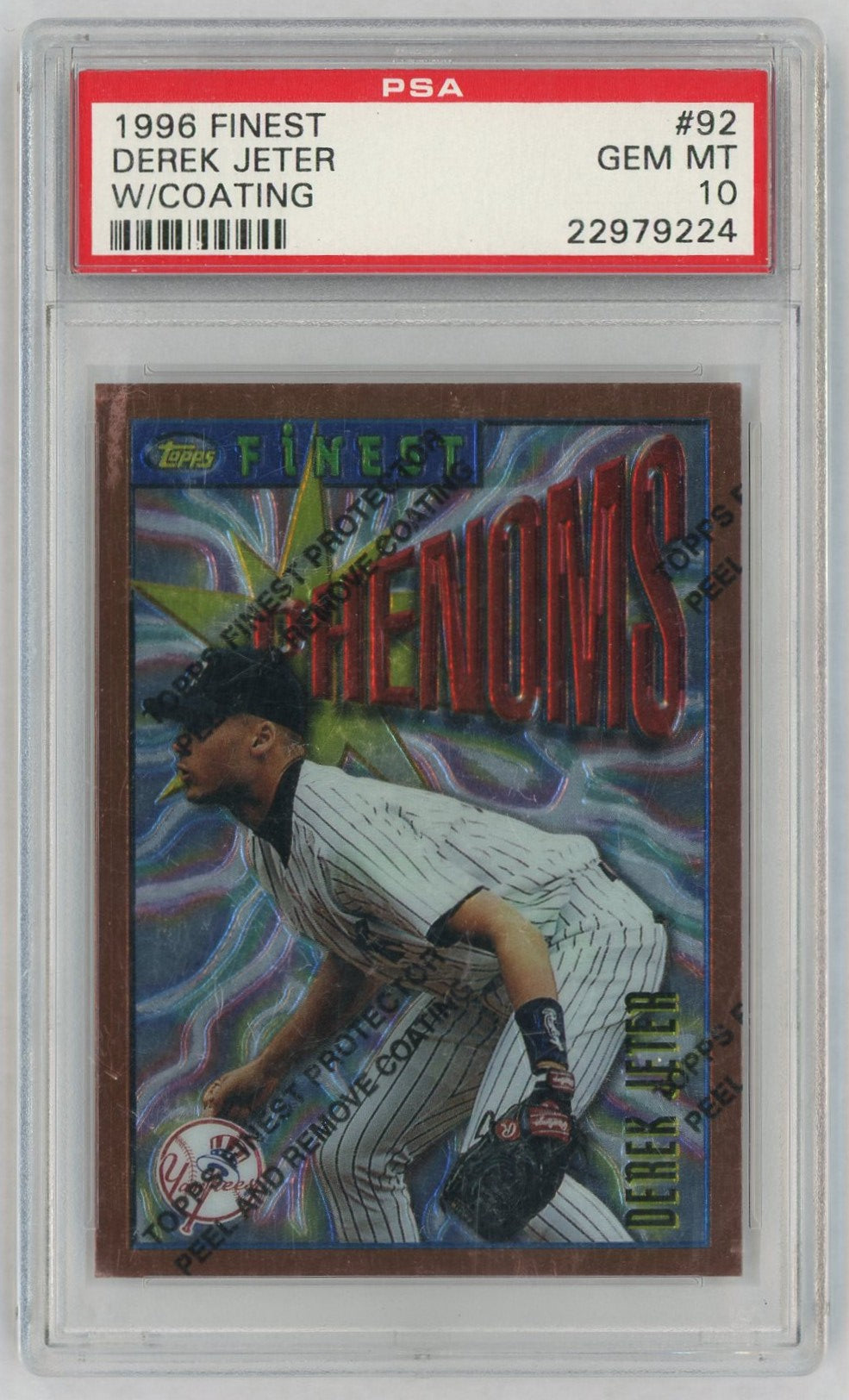 1996 Finest W/Coating Derek Jeter #92 PSA 10