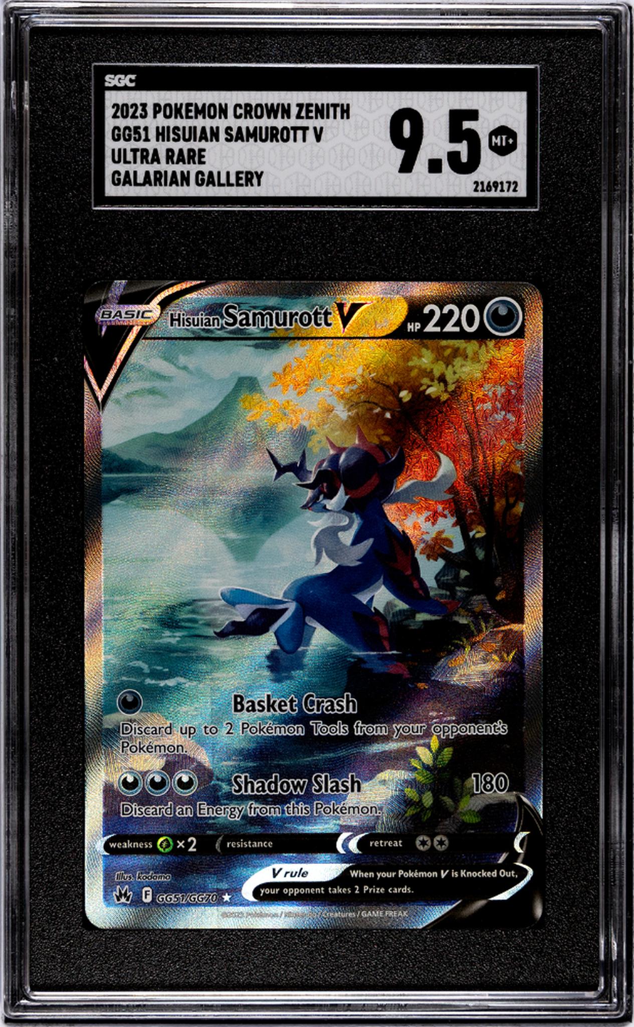 2023 Pokemon Crown Zenith #GG51 Hisuian Samurott V Ultra SGC 9.5