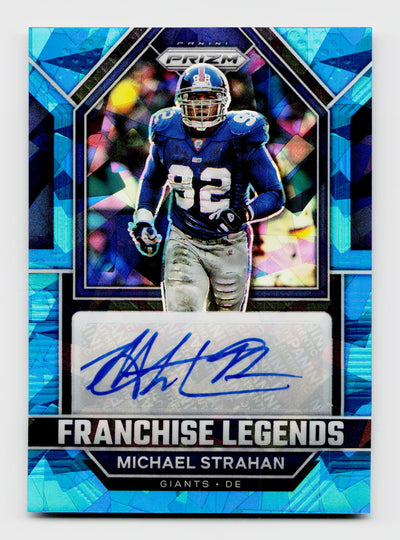 2022 Panini Prizm Michael Strahan Franchise Legends Auto #FL-MS Blue Ice /25