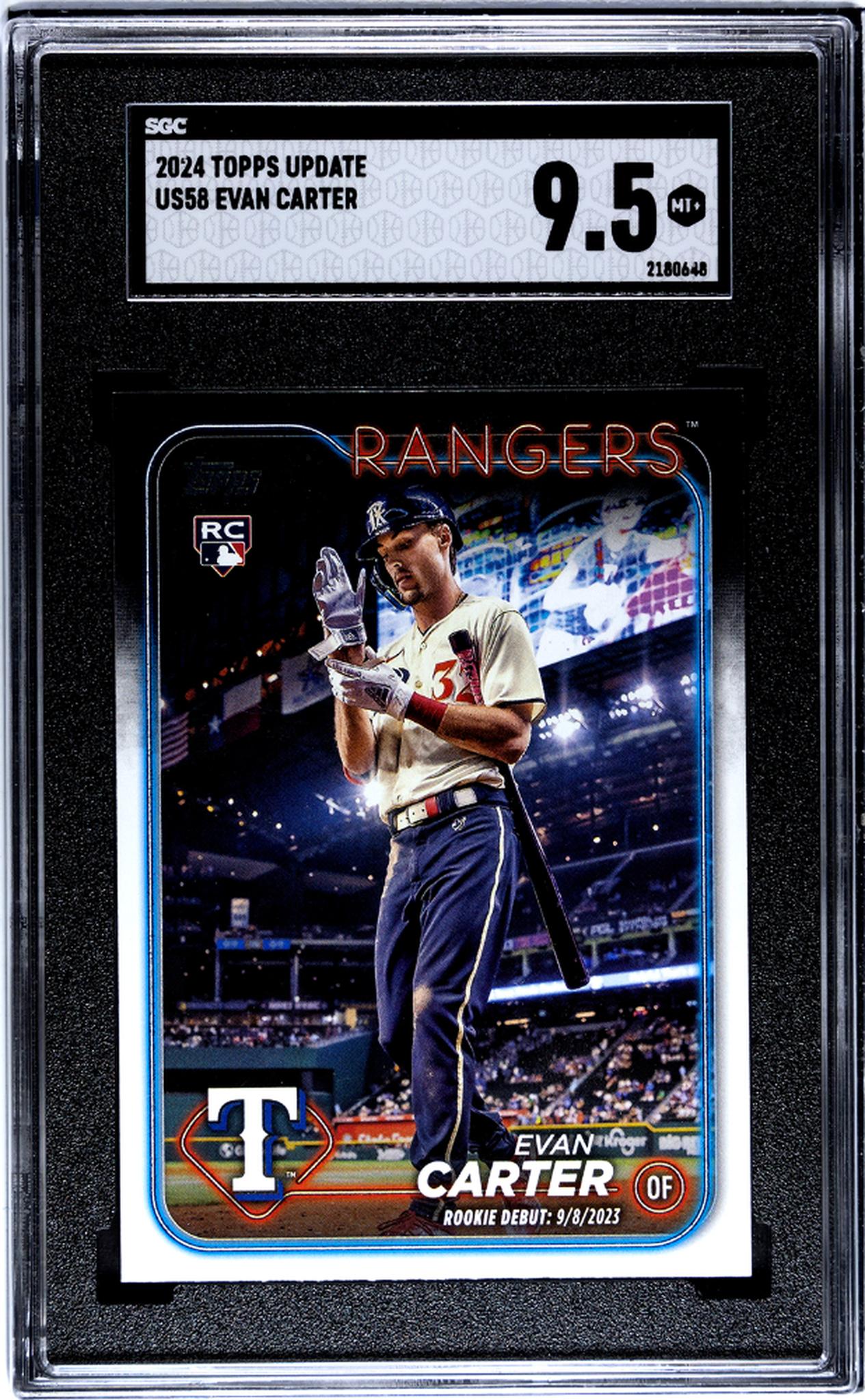 2024 Topps Update Evan Carter #US58 RC SGC 9.5