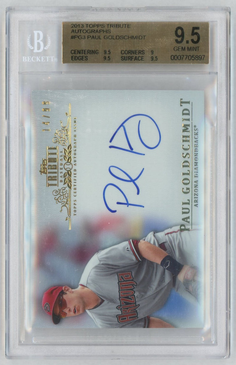 2013 Topps Tribute Autograph Paul Goldschmidt #PG3 /99 /39 BGS 9.5