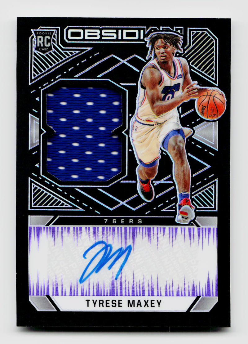 2020-21 Panini Obsidian Tyrese Maxey #228 Rookie RC Patch Auto Electric Etch Purple /49