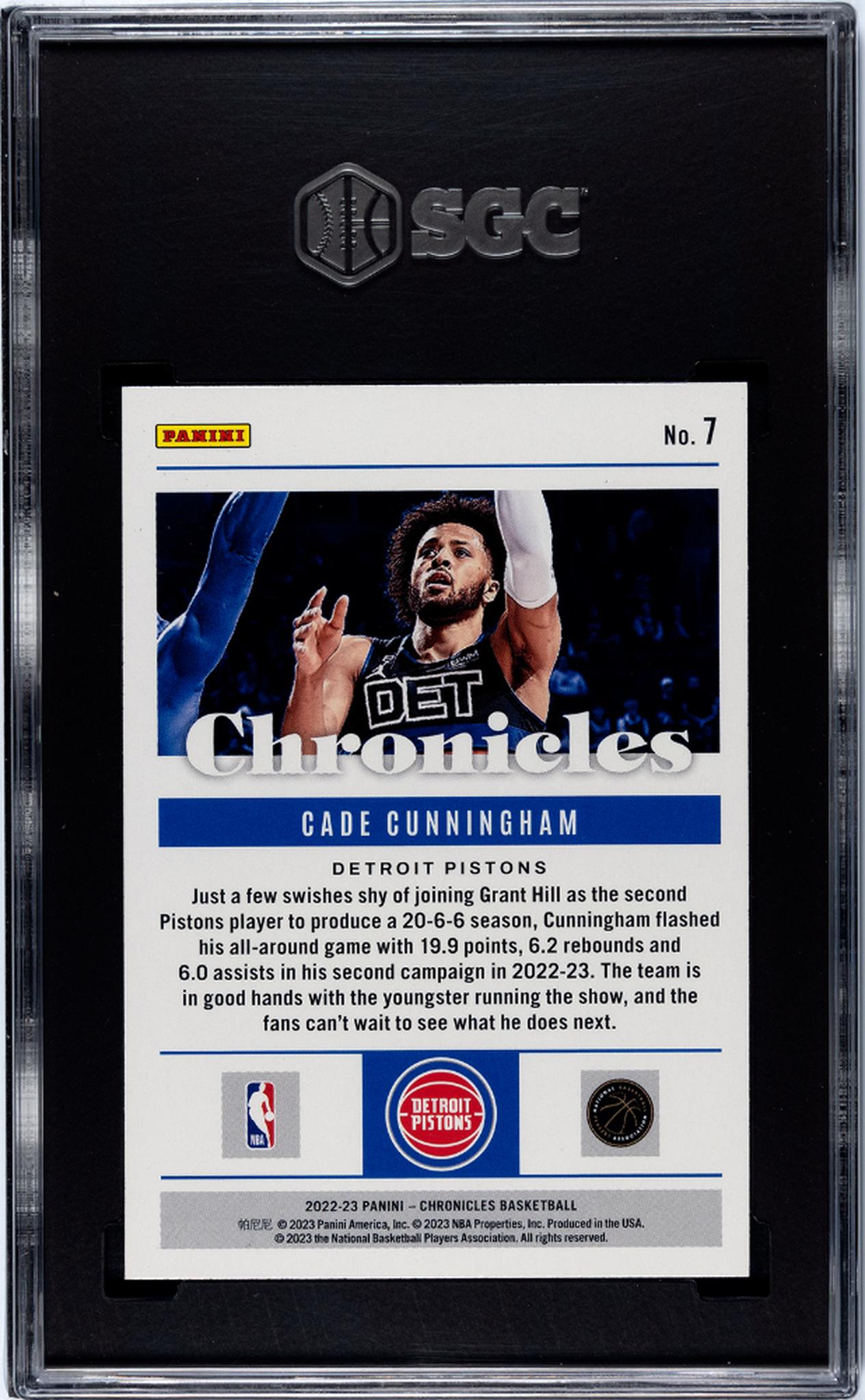2022 Panini Chronicles Cade Cunningham #7 SGC 9.5