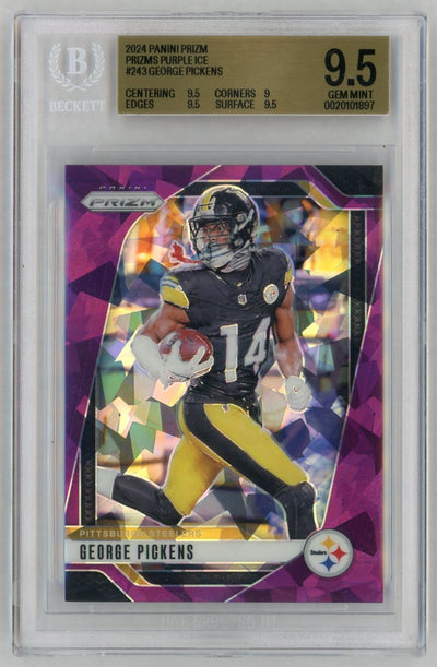 2024 Panini Prizm Prizms Purple Ice George Pickens #243 /225 BGS 9.5
