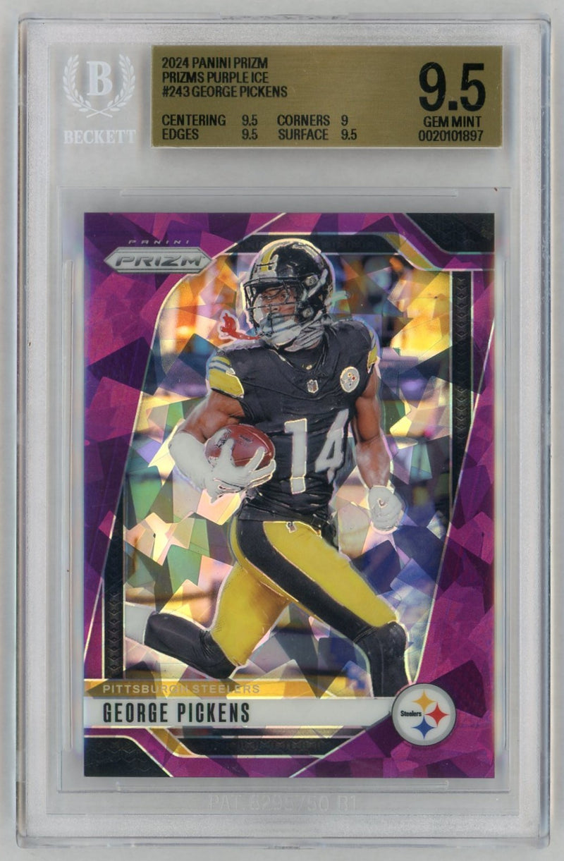 2024 Panini Prizm Prizms Purple Ice George Pickens #243 /225 BGS 9.5