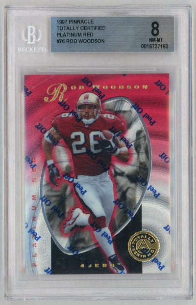 1997 Pinnacle Totally Certified Platinum Red Rod Woodson #76 /4999 BGS 8