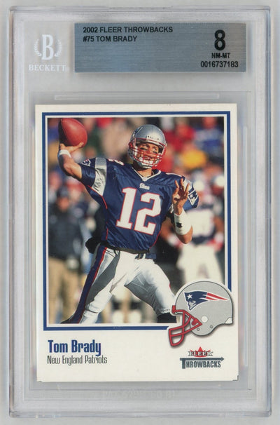 2002 Fleer Throwbacks Tom Brady #75 BGS 8
