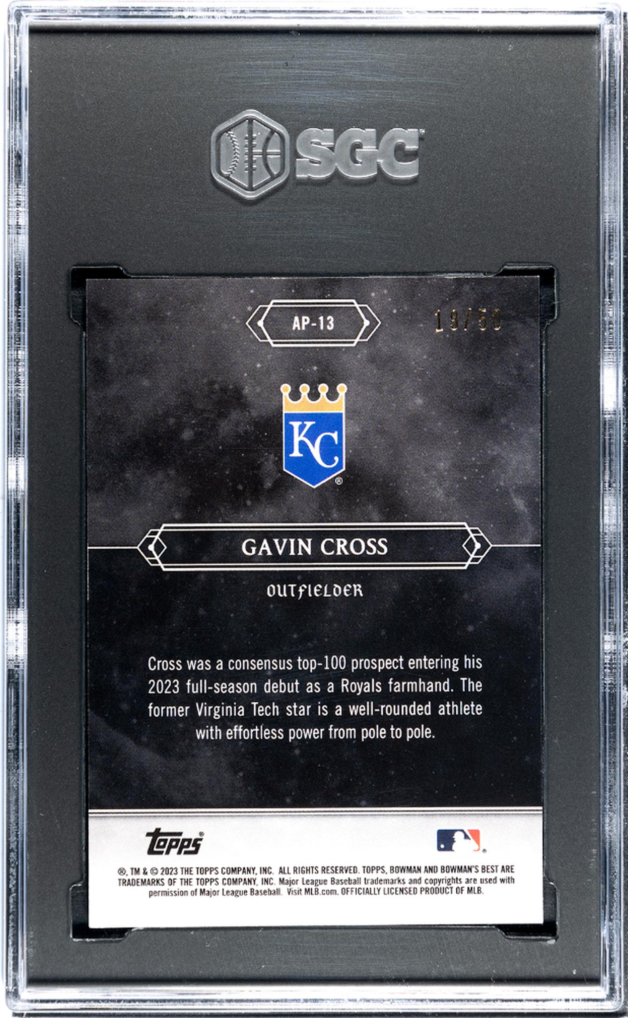 2023 Bowman's Best #AP-13 Gavin Cross Astral Projections /50 SGC 9.5