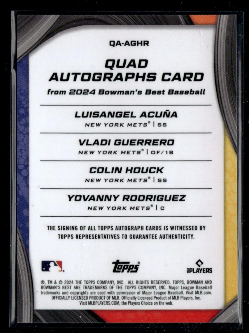 2024 Topps Bowman Quad Luisangel Acuna #QA-AGHR Auto /50