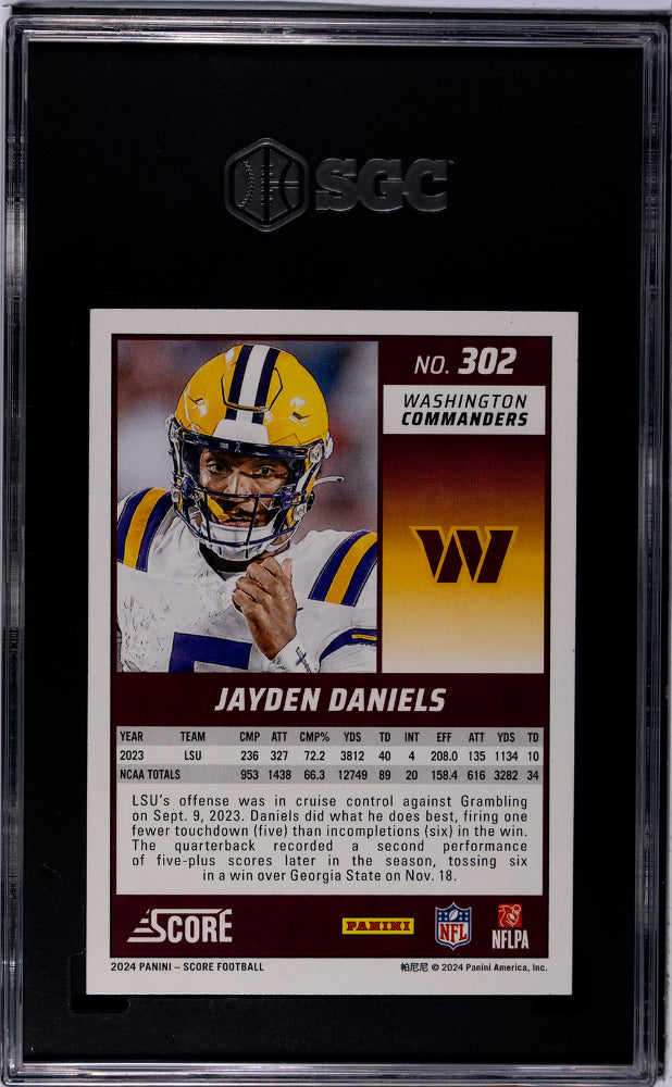 2024 Panini Score #302 Jayden Daniels SGC 9.5