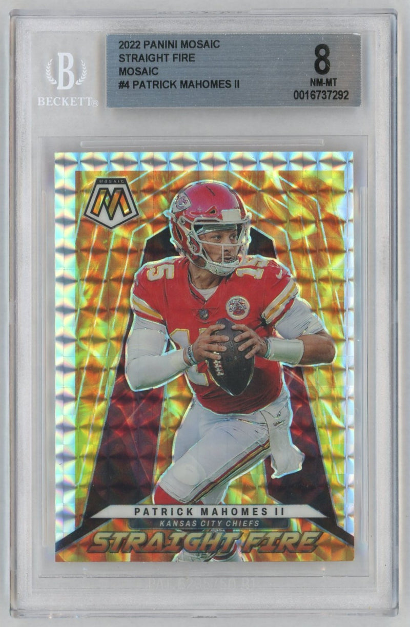 2022 Panini Mosaic Straight Fire Mosaic Patrick Mahomes II #4 BGS 8