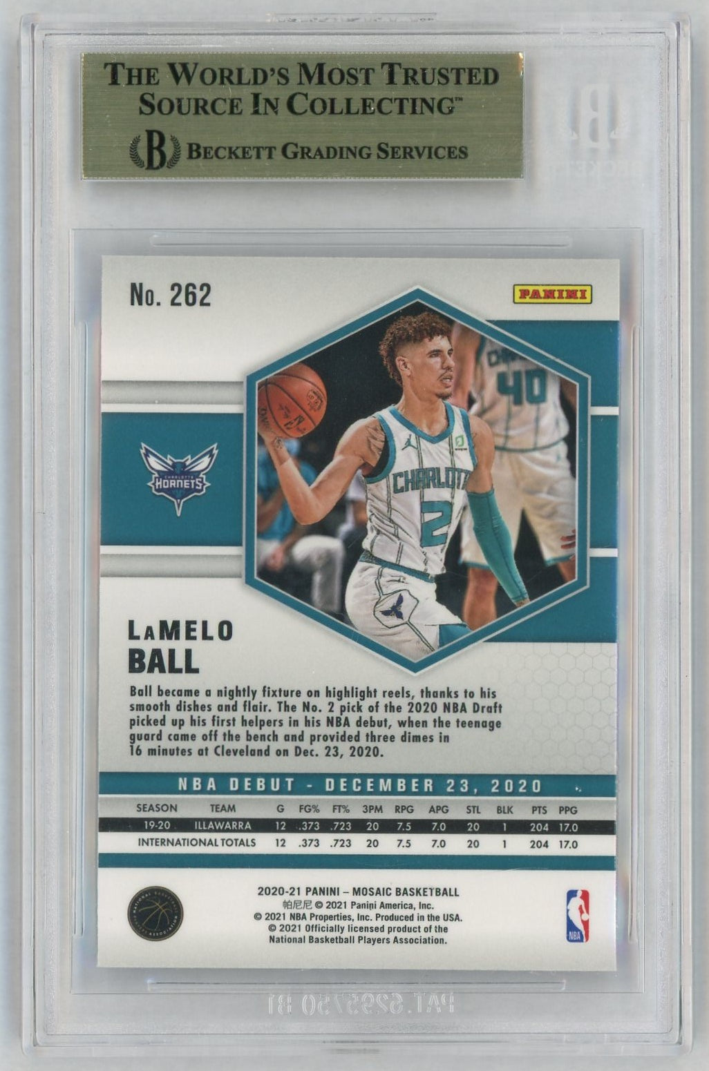 2020 Panini Mosaic Lamelo Ball #262 BGS 9.5