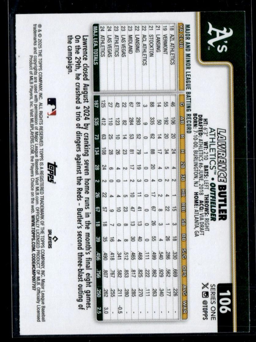 2023 Topps Lawrence Butler #106