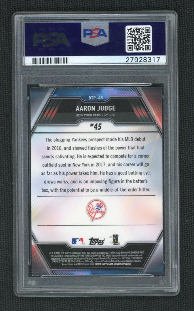 2017 Bowman Chrome Scouts Top 100 Aaron Judge #BTP-45 PSA 9