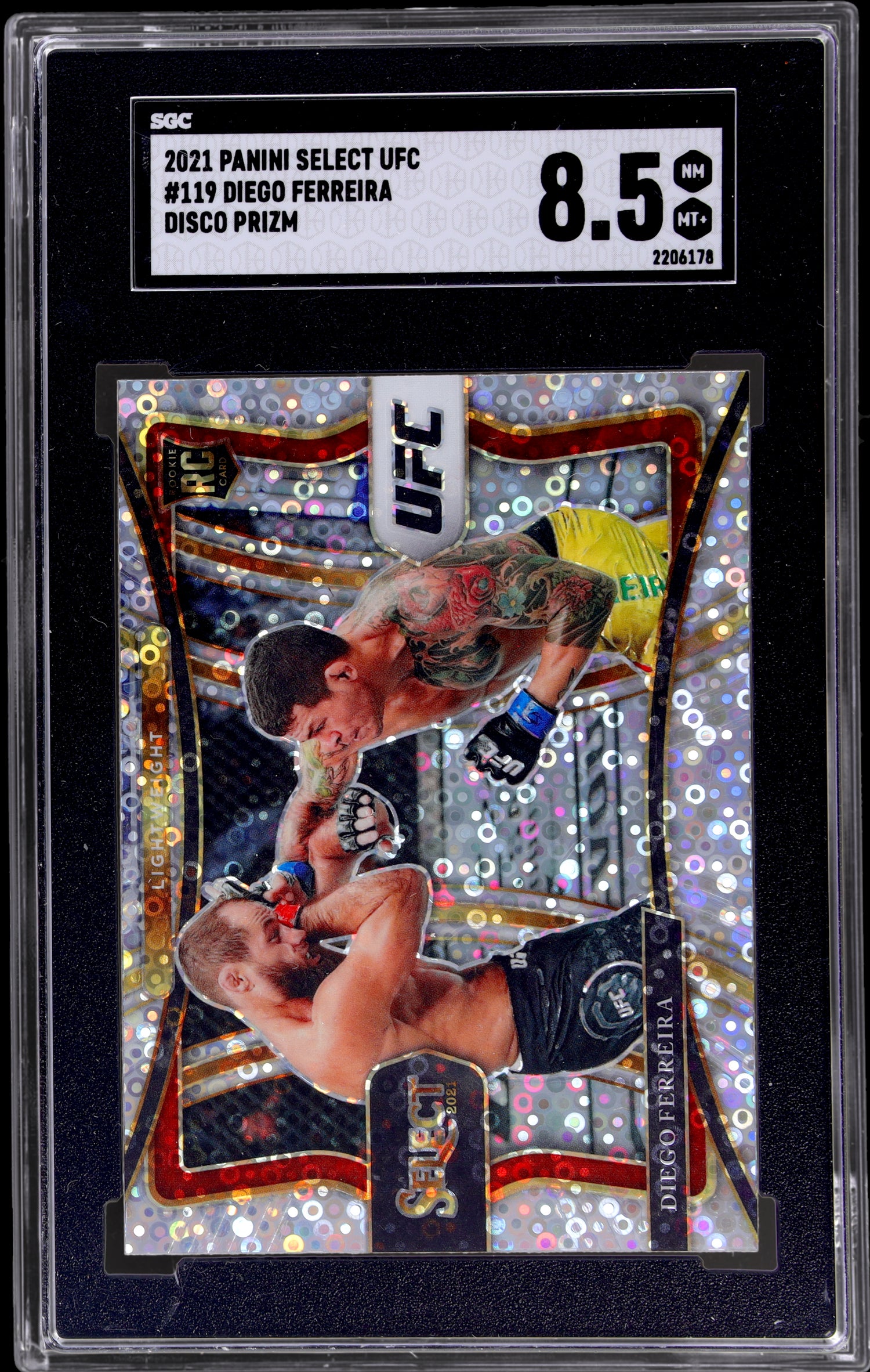 2021 Panini Select UFC Disco Prizm Diego Ferreira #119 RC SGC 8.5