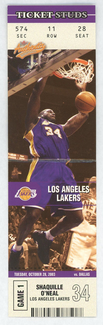 2003 Fleer Authentix Shaquille O'Neal #8 Ticket Studs