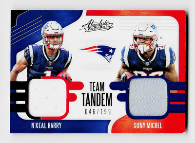2019 Panini Absolute Football N'Keal Harry & Sony Michel Team Tandem #TTM-NP3 /199