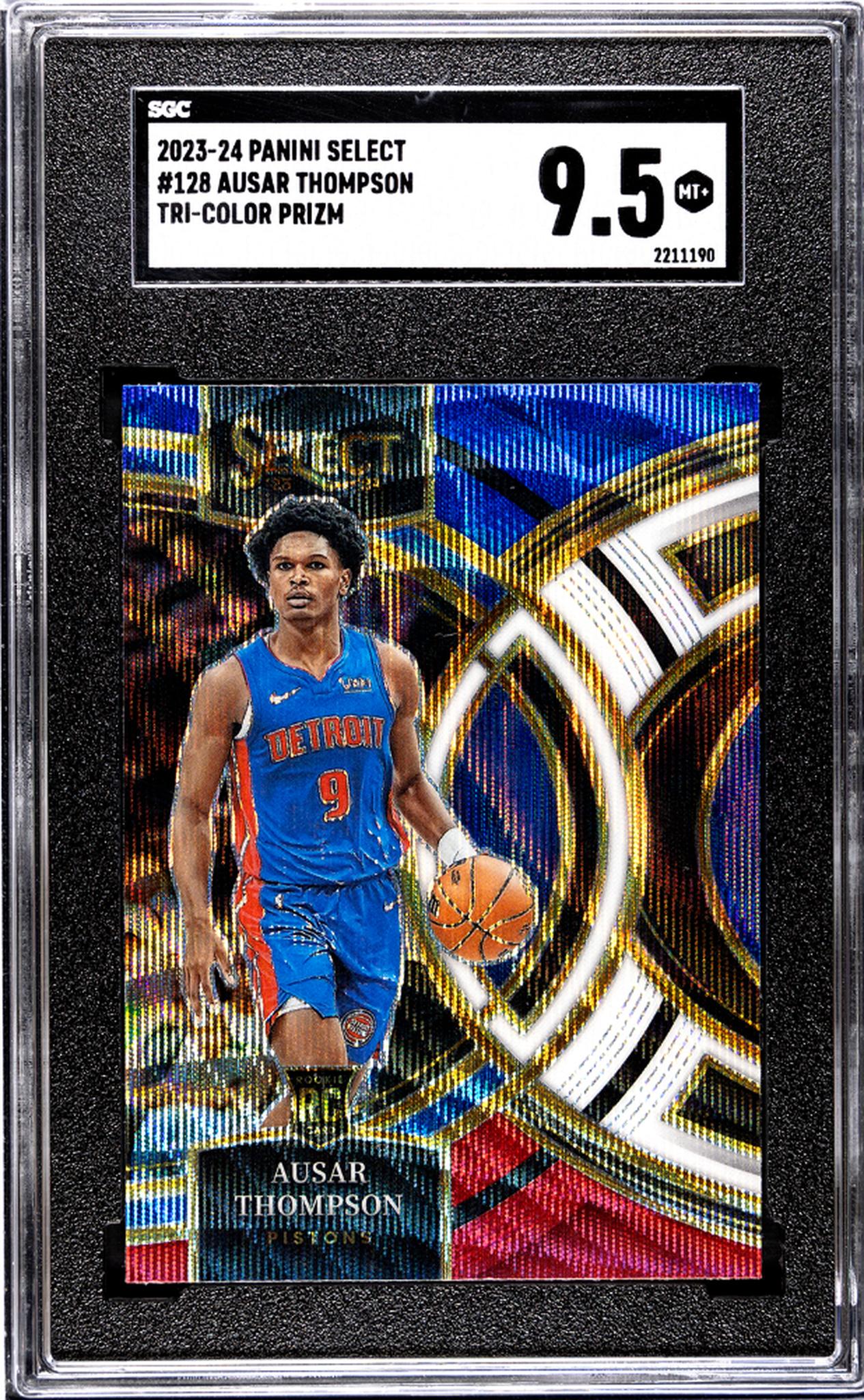 2023-24 Panini Select #128 Ausar Thompson Tri-Color Prizm SGC 9.5