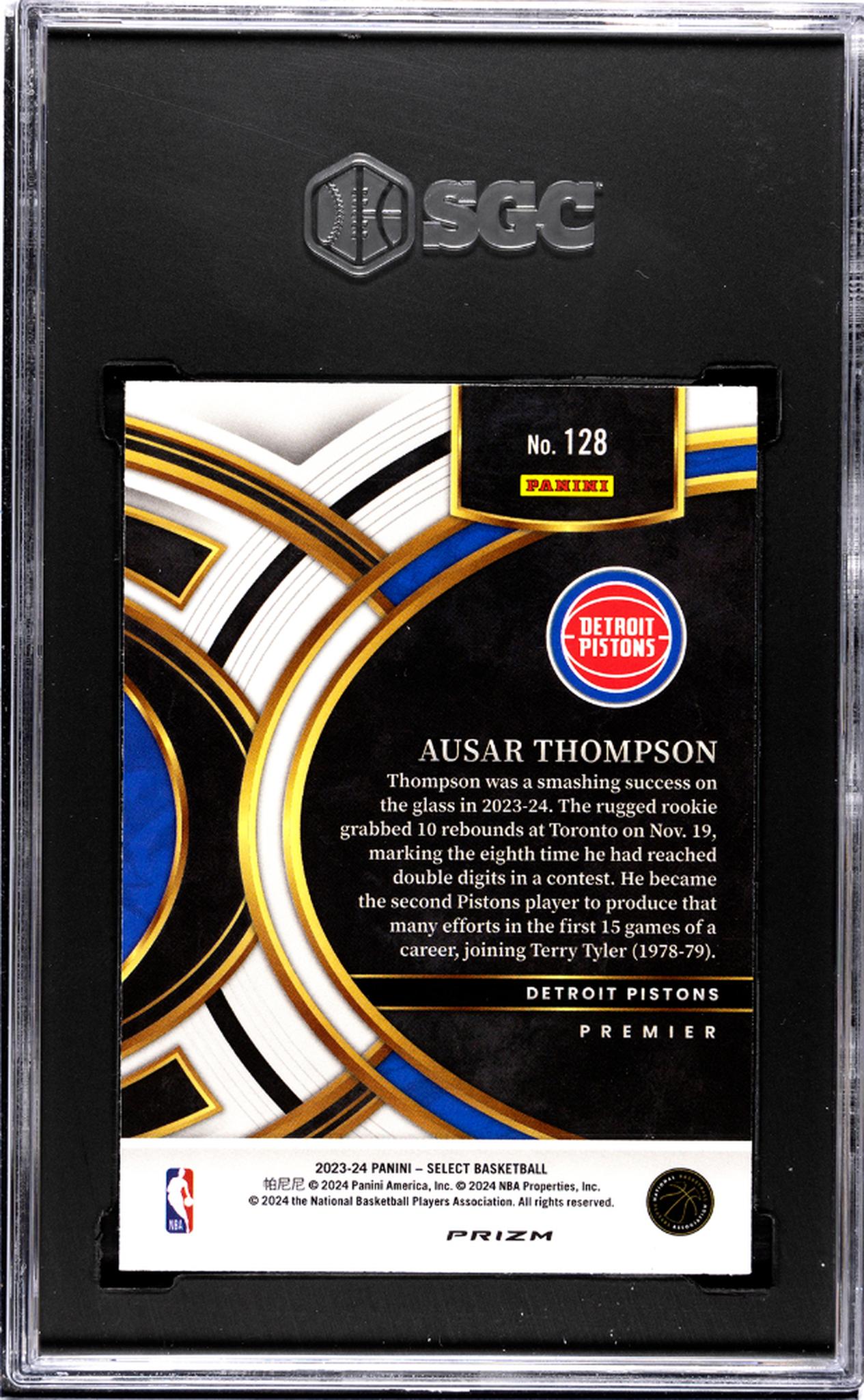 2023-24 Panini Select #128 Ausar Thompson Tri-Color Prizm SGC 9.5