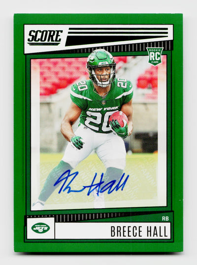 2022 Panini Score Breece Hall #330 Green Rookie RC Auto