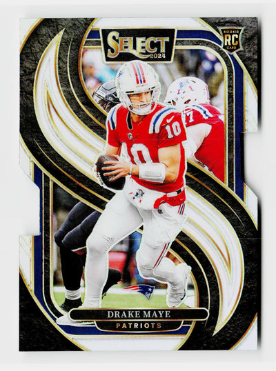 2024 Panini Select Drake Maye #113 Premier Level Silver Die-Cut Rookie RC
