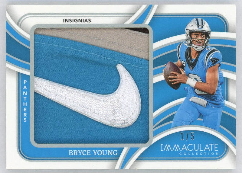 2024 Panini Immaculate Bryce Young #IL-BYG Insignias Nike Swoosh Patch SSP /5