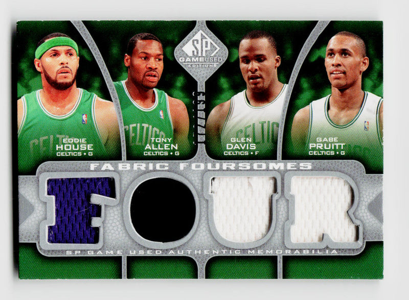 2009-10 SP Game Used Eddie House/Tony Allen/Glen Davis/Gabe Pruitt Fabric Foursomes Game-Used Quad Patch