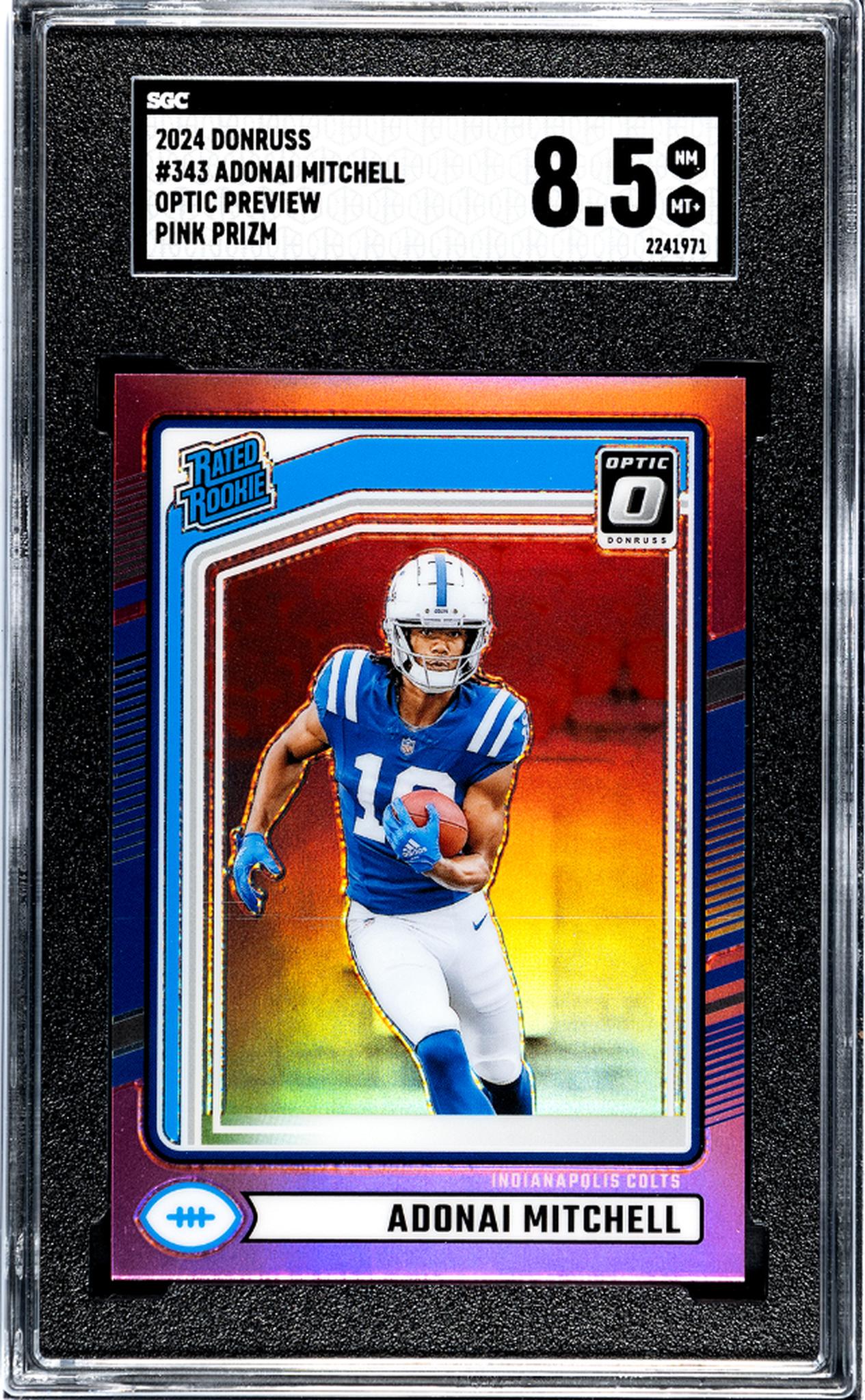 2024 Donruss #343 Adonai Mitchell Optic Preview SGC 8.5