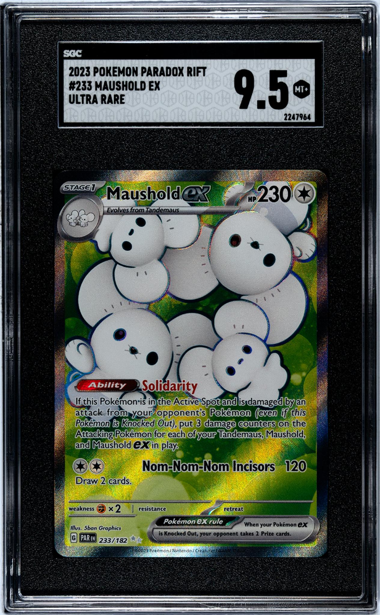 2023 Pokémon Scarlet & Violet Paradox Rift Full Art Maushold #233/182 EX SGC 9.5