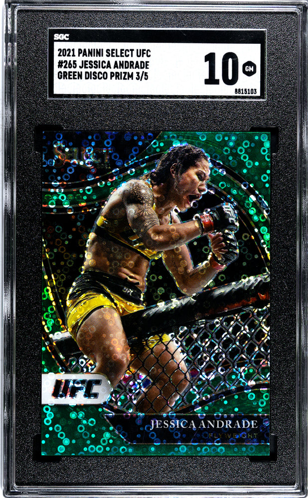 2021 Panini Select UFC Green Disco Prizm Jessica Andrade #265 /5 SGC 10