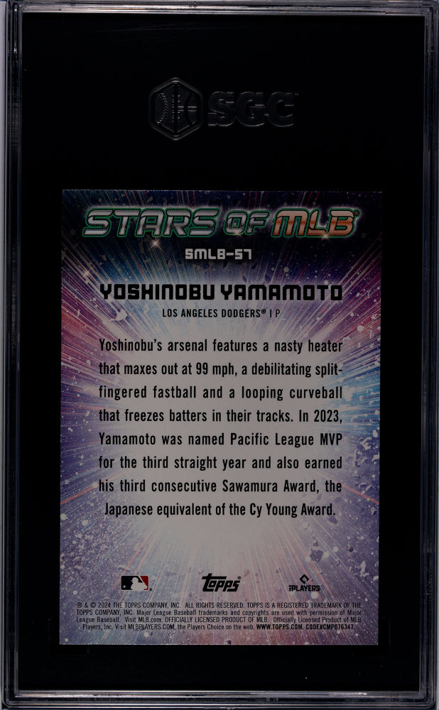 2024 Topps #SMLB-57 Yoshinobu Yamamoto Rookie SGC 9.5