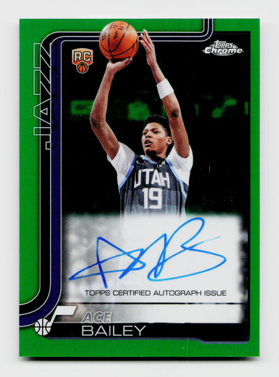 2025-26 Topps Chrome Updates Ace Bailey #TCA-AB True Green Refractor Auto /99 Rookie RC