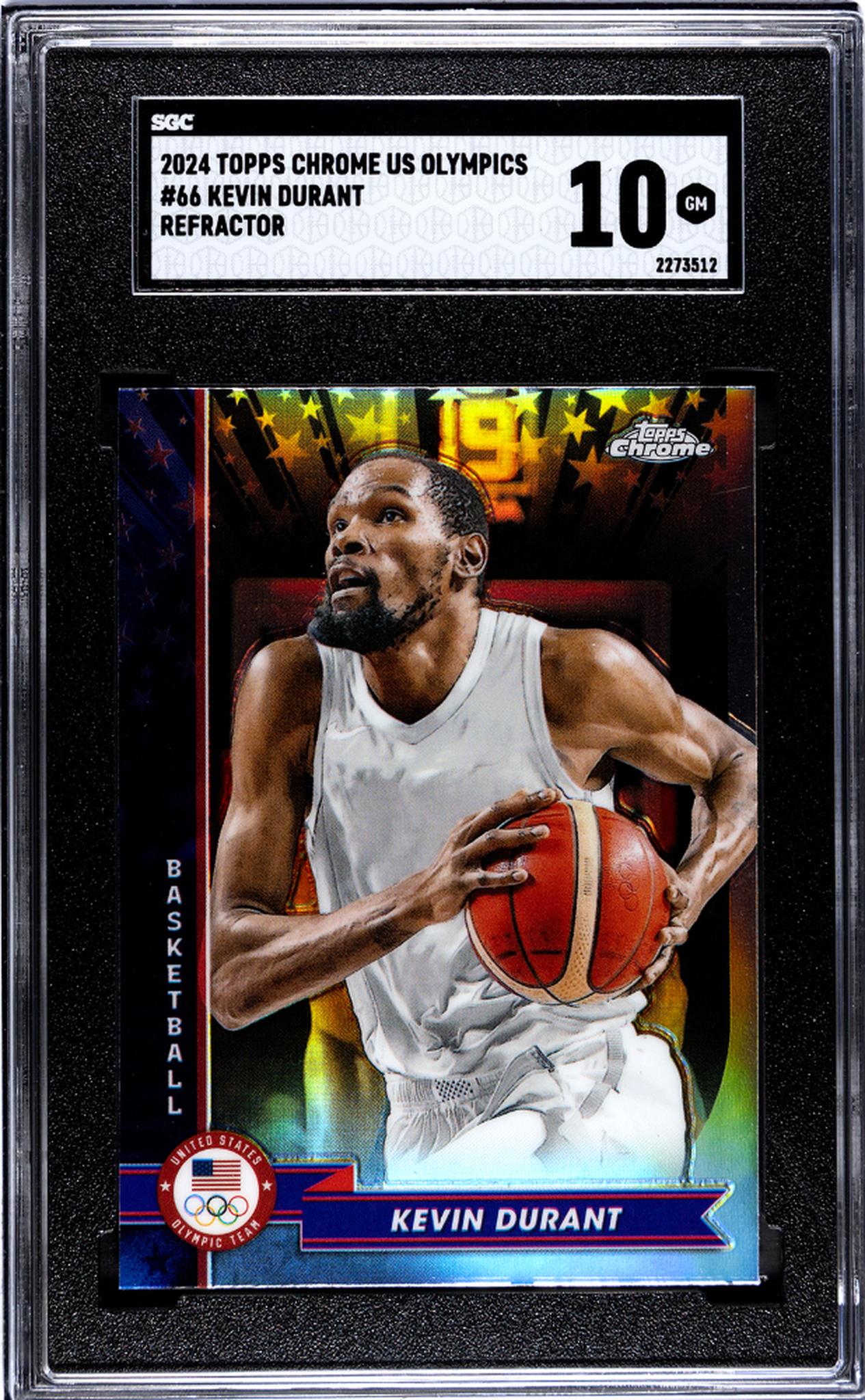 2024 Topps Chrome #66 Kevin Durant US Olympics Refractor SGC 10