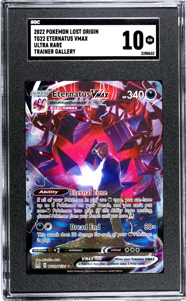 2022 Pokemon Lost Origin #TG22 Eternatus Vmax Ultra Rare Trainer Gallery SGC 10
