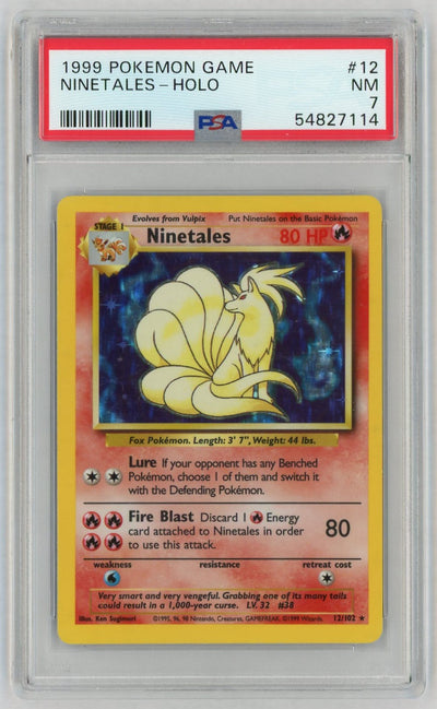 1999 Pokemon Base Set Holo Ninetales #12 PSA 7