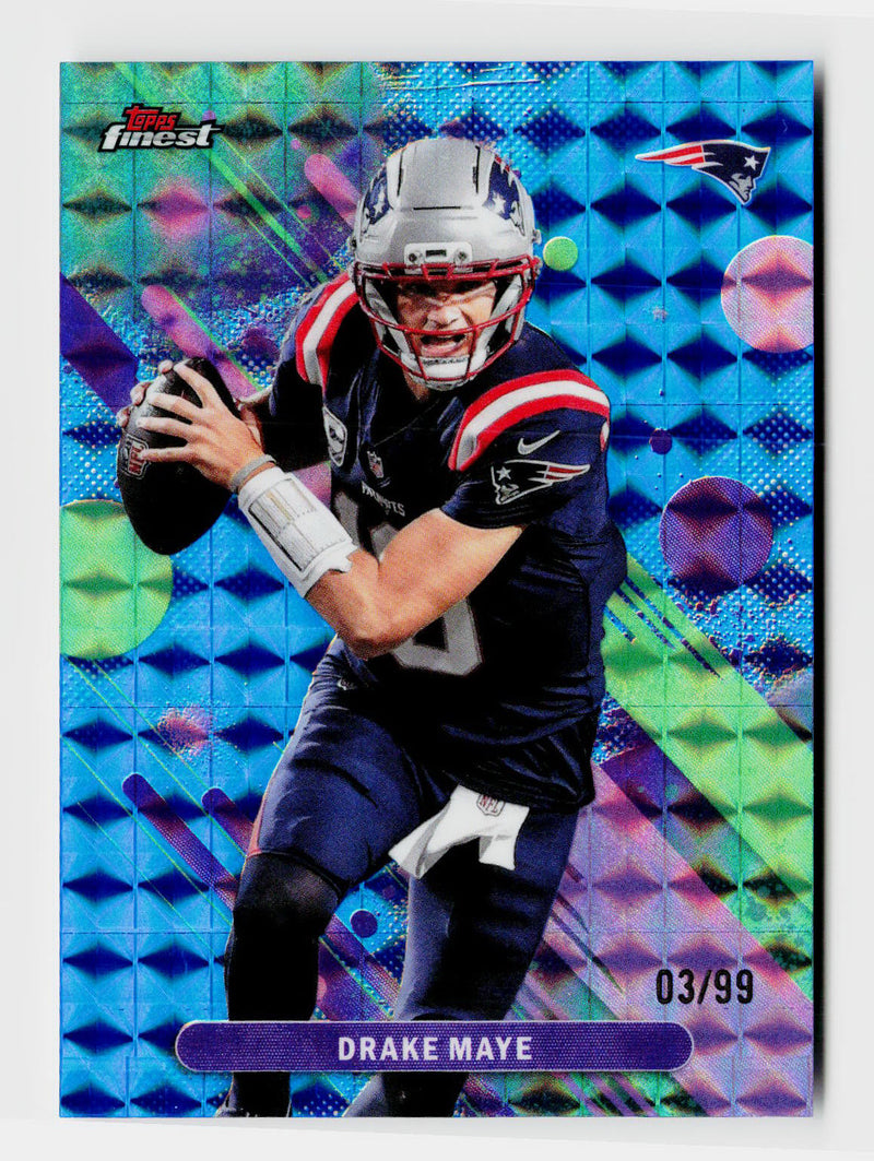 2025 Topps Finest Drake Maye Blue Geometric #62 /99