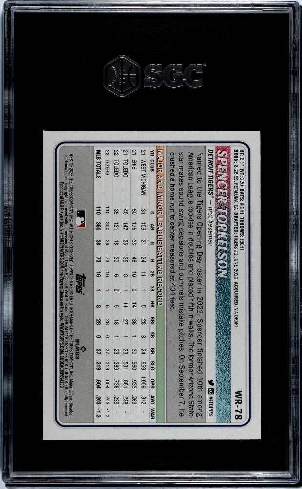 2023 Topps Big League Blue Foil Spencer Torkelson #WR-78 /75 SGC 9