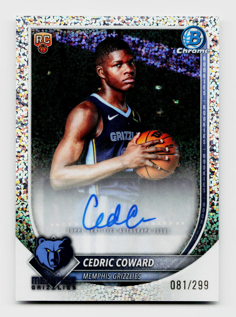 2025-26 Bowman Chrome Cedric Coward #BCA-CC Speckle Refractor Rookie RC Auto /299