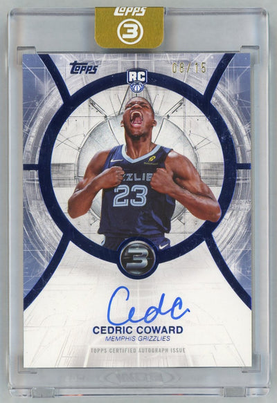 2025-26 Topps 3 Cedric Coward #RA-CC RC Rookie Autographs Auto Blue /15