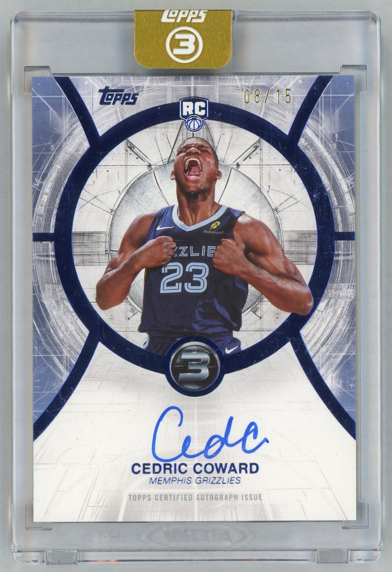 2025-26 Topps 3 Cedric Coward #RA-CC RC Rookie Autographs Auto Blue /15