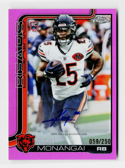 2025 Topps Chrome Kyle Monangai #RA-KYM Rookie RC Variation Auto Pink Refractor /250