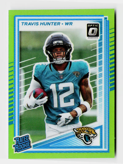 2025 Panini Donruss Optic Travis Hunter #201 Rated Rookie Lime Green RC /50