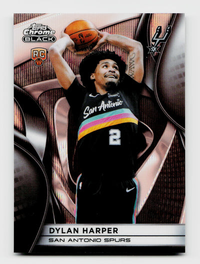 2026 Topps Chrome Black Dylan Harper Rose Gold Wave Refractor Rookie RC SSP /15 #102